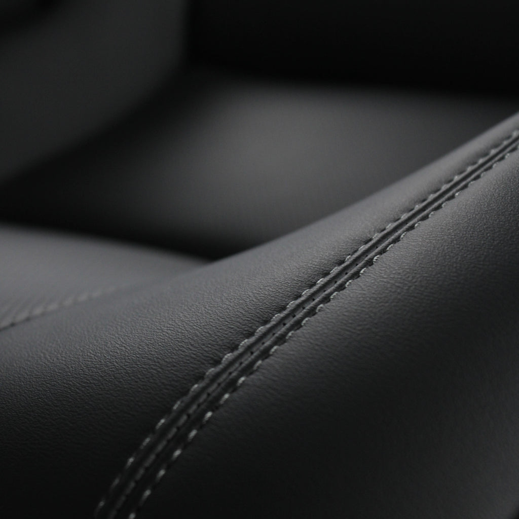 Nissan Skyline R32 GT-R Rear Seat Upholstery Kit. Type I Design with a Perforated Insert with double stitching.